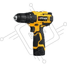 Дрель-шуруповерт аккумуляторная STEHER CD-120-2, Аккумуляторная, 12В, 2 АКБ, Кейс