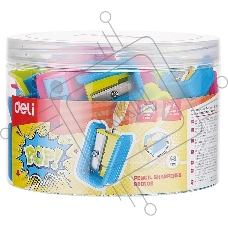 Точилка для карандашей ручная Deli ER00106 PoP 1 отверстие пластик ассорти туба