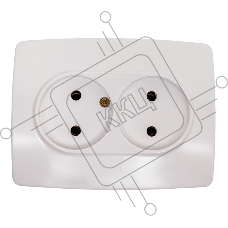 Розетка ЭРА 2X2P, 16A-250В, IP20, Эра12, белый (10/100/1600)