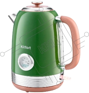 Чайник электрический Kitfort KT-6110 1.7л. 2200Вт зеленый (корпус: нержавеющая сталь)