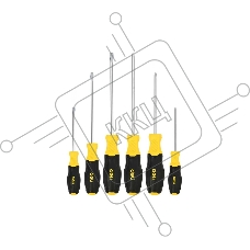 Набор отверток Deli DL630006N 6шт SL5x75 + SL5x100 + SL6x150 + PH1x75 + PH1x100 + PH2x150 сталь Cr-V, двухкомпонентная прорезиненная рукоять
