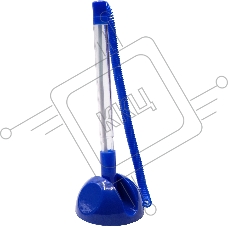 Ручка шариковая Silwerhof Eco синий d=0.7мм, синие чернила, индивмдуальный пакет с европодвесом, на подставке, сменный стержень, линия 0.5мм