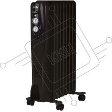 Масляный обогреватель Ballu Classic Black BOH/CL-09BRN 2000 (9 секций) (9 секций), черный, 2000 Вт, 25 м2, термостат