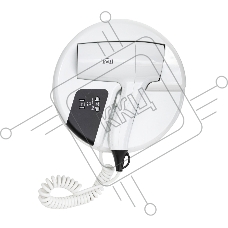 Фен для волос настенный Puff 1202B, белый, с доп. розеткой