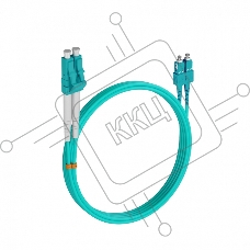 Патч-корд оптический многомодовый (MM) 50/125 OM3 разъемы LC/UPC-SC/UPC 3мм дуплекс LSZH 5м бирюзовый (аква) REXANT