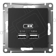 Карбон Розетка USB, 5В, 1 порт x 2,1 А, 2 порта х 1,05 А, механизм ATN001033 Schneider Electric