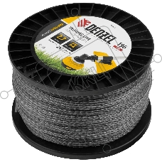 Леска для триммера Denzel двухкомпонентная витой квадрат, 2,7мм х 196м, на DIN катушке EXTRA CORD