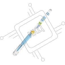 Ручка гелевая Deli EG101-BL прозрачный, d=0.5мм, синие чернила, игловидный пишущий наконечник, резиновая манжета