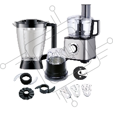 Кухонный комбайн Eurostek EFP-2059 Максимальная мощность 800Вт; металлический корпус, 2скорости + режим 