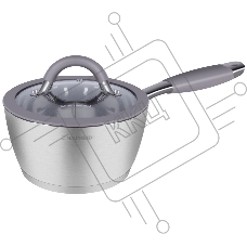 Ковш Maunfeld Leona MF18LN01SP из нержавеющей стали со стеклянной крышкой, 16см, 1,6л.