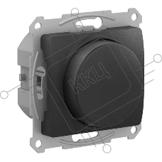 Светорегулятор (диммер) SE Glossa антрацит, повор-нажим, LED, RC, 400 Вт, мех.