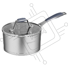 Ковш Maunfeld Madison MF18MS01SP из нержавеющей стали со стеклянной крышкой, 16см, 1,8л.