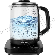 Чайник электрический Hyundai HYK-G5506 1.7 л, 2200 Вт, черный/серебристый