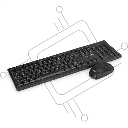 Комплект беспроводной ExeGate Professional Standard Combo MK280 (клавиатура полноразмерная влагозащищенная 104кл. + мышь оптическая 1000dpi, 3 кнопки и колесо прокрутки; USB, радиоканал 2,4 ГГц, радиус действия до 10м, черный, Color Box)