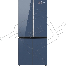 Холодильник Weissgauff WCD 590 NoFrost Inverter Premium Biofresh Blue Glass синий трёхкамерный 359/180 л морозилка снизу