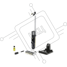 Пылесос вертикальный моющий Karcher FCV 3 белый/черный, питание от аккумулятора, 160 Вт, уборка сухая/влажная, пылесборник 0.8 л