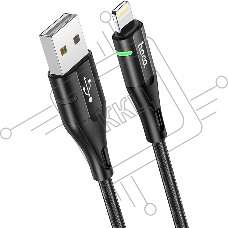 Кабель Hoco U93 Shadow iP USB (m)-Lightning (m) 1.2м черный коробка