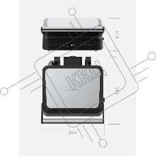 Гриль электрический с раздельной регулировкой панелей Tuvio TG01DM, черный