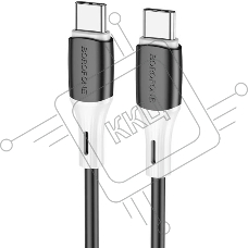 Кабель BOROFONE (6974443384802) BX79 силикон 1м USB 3.0A PD 60W для Type-C Type-C черный 1 м