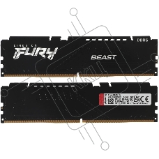 Оперативная память Kingston Fury Beast, DDR5, 64Gb (2x32Gb), 5600MHz, CL40, DIMM, радиатор, черный