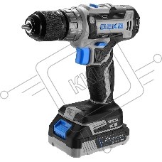 Аккумуляторная дрель-шуруповерт DEKO DKCD20V ONE + в кейсе + набор 63 инструмента для дома, 20В, 2x2.0Ач