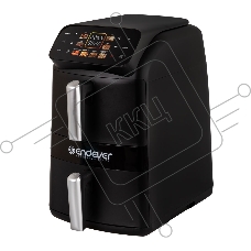 Аэрогриль Endever Skyline AF-131 с двумя чашами, черный, мощность 3400 Вт, объем по 5,5 л, 8 авторежимов, температура 40-220 С, 1 шт/уп.