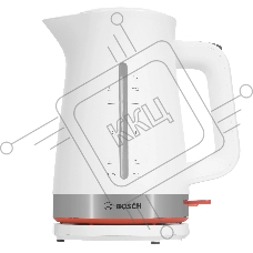 Чайник электрический Bosch TWK4M221 белый, 1.7 л, 2400 Вт, скрытый нагревательный элемент
