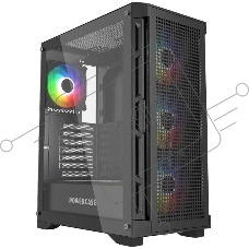 Компьютерный корпус Powercase Ultimate Black, Tempered Glass, 4x 120mm ARGB fans, ARGB HUB, чёрный, ATX  (CUB-A4)