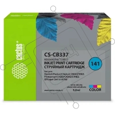 Картридж струйный Cactus CS-CB337 №141 трехцветный (9 мл.) для HP DJ D4263/D4363/D5360/DJ J5783/J6413