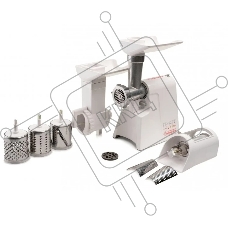 Мясорубка электрическая ЛЕПСЕ Гамма-7-01-02 белый, 700 Вт, 0.6 кг/мин, защита от перегрузки, насадки - 5