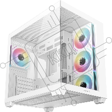 Компьютерный корпус Deepcool CG530 4F WH без БП, боковое окно (панорама), 3x120мм ARGB Reverce вентилятора на боковой стенке, 1x120мм ARGB вентилятор сзади, белый, ATX