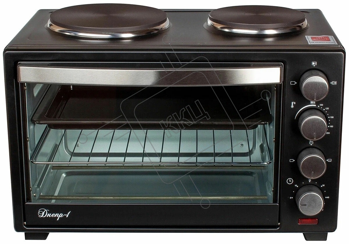 Мини-печь Великие реки Днепр-1, черный, 3200 Вт, 30 л, 2 конфорки