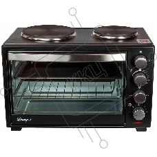 Мини-печь Великие реки Днепр-1, черный, 3200 Вт, 30 л, 2 конфорки