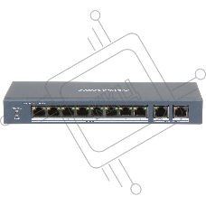 Коммутатор Hikvision DS-3E0310P-E/M, 8×100 Мбит/с PoE+ + 1×1 Гбит/с RJ45 + 1×1 Гбит/с Combo, неуправляемый