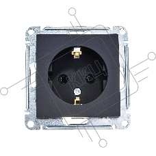 Механизм розетки 1-м СП AtlasDesign с заземл. защ. шторки 16А карбон SchE ATN001045