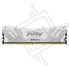 Оперативная память Kingston Fury Beast, DDR5, 16GB (1x16GB), 7200MHz, CL38, с радиатором, белый