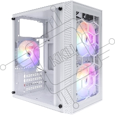 Компьютерный корпус 1STPLAYER FIREBASE X1 White / mATX / 3x120mm LED fans / X1-WH-3F1-W