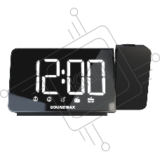 Радиобудильник SoundMax SM-1539(черный с белым)