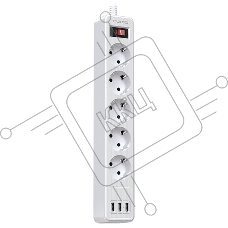 QUMO Power Bar  5SP4U (P-0005), белый