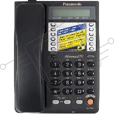 Телефон проводной Panasonic KX-TS2365RUB черный {16-зн ЖКД, однокноп.набор 20 ном., автодозвон, спикерфон }