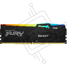 Оперативная память Kingston Fury Beast Black, DDR5, 32Gb (1x32 GB), 5200 MHz, CL40, радиатор, RGB, черный