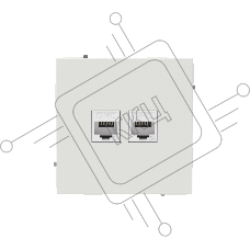 Компьютерная розетка RJ-45 без шторки, кат.6А двойная, KANT, белый песок
