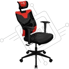Кресло Aerocool GUARDIAN Champion красный, сетка, 150 кг, подголовник, регулируемые подлокотники, механизм качания, поясничная подушка