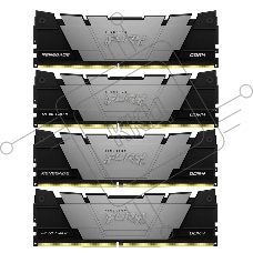 Оперативная память Kingston Fury Renegade, DDR4, 32GB (4x8GB), 3200MHz, CL16, DIMM, с радиатором, черный