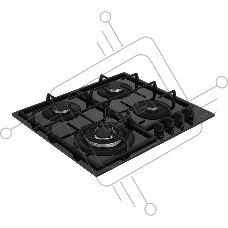 Газовая варочная поверхность HOTPOINT HG 62FA/BK черный