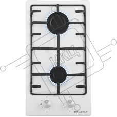 Газовая варочная панель Maunfeld EGHE.32.3EW/G, 2 конфорки, эмалированная сталь, белый