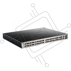 Коммутатор D-Link DGS-3130-54PS/B2A, PROJ L2+ Managed Switch with 48 10/100/1000Base-T ports and 2 10GBase-T ports and 4 10GBase-X SFP+ ports (48 PoE ports 802.3af/802.3at (30 W), PoE Budget 370W, PoE Budget wit