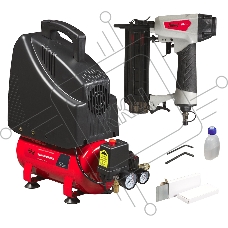 Компрессор поршневой Fubag Wood Master Kit безмасляный 180 л/мин, 6 л, 1100 Вт, красный/черный