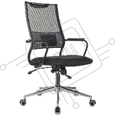 Кресло руководителя Бюрократ CH Balance-LUX черный KM-01 Neo Black сетка/ткань, крестов. металл хром