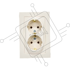 Розетка 2-м AtlasDesign с заземл. 16А в сборе беж. SchE ATN000224